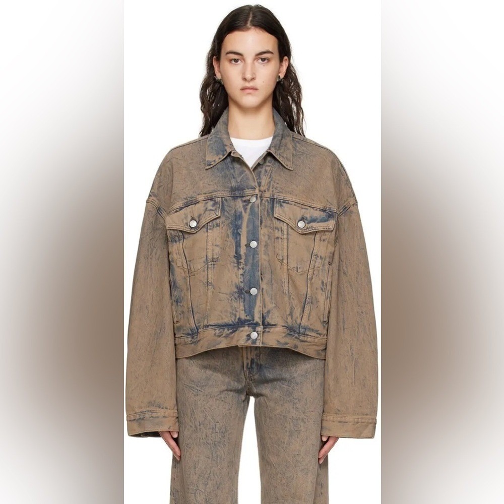 Acne Studios Signature Denim Jacket Light Pink Grey Large New With Tags